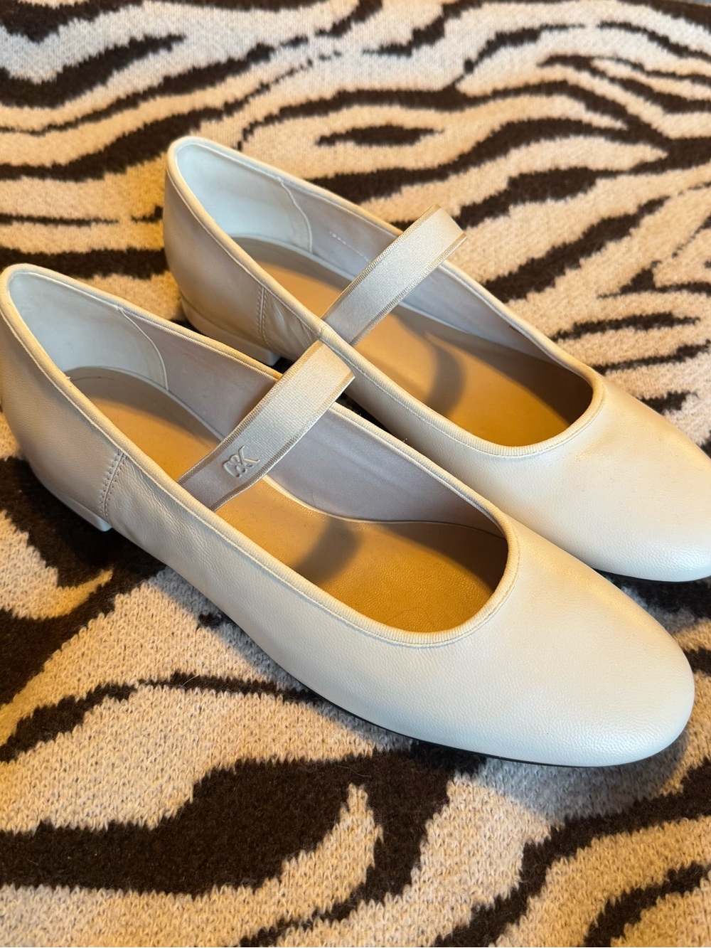Ivory Leather Mary Jane’s Flats from Charles & Keith